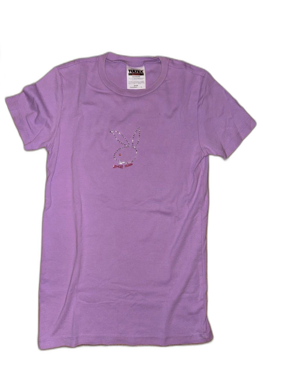 Playboy Bedazzled Lavender Crewneck Tee